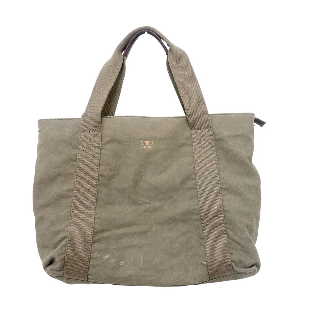 Troop London Green Canvas Tote Shoulder Bag